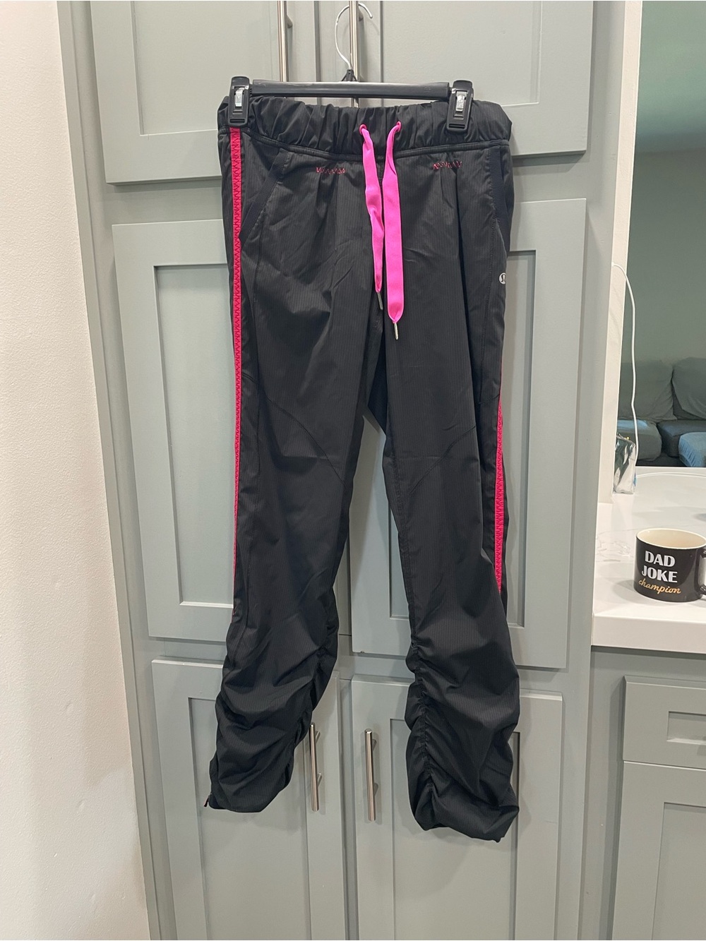 lululemon athletica Black Joggers with Hot Pink Accents